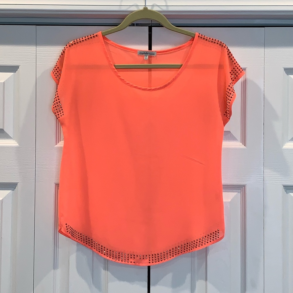 Studded sheer blouse